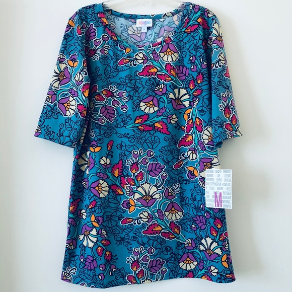 LuLaRoe Tops - NWT LuLaRoe | "Gigi" Floral Blue Short Sleeve Tee